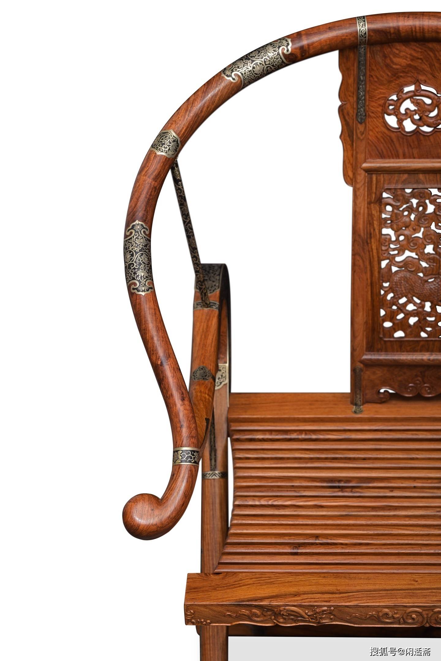 原創匠心造器，收藏珍品，黃花梨麒麟紋交椅