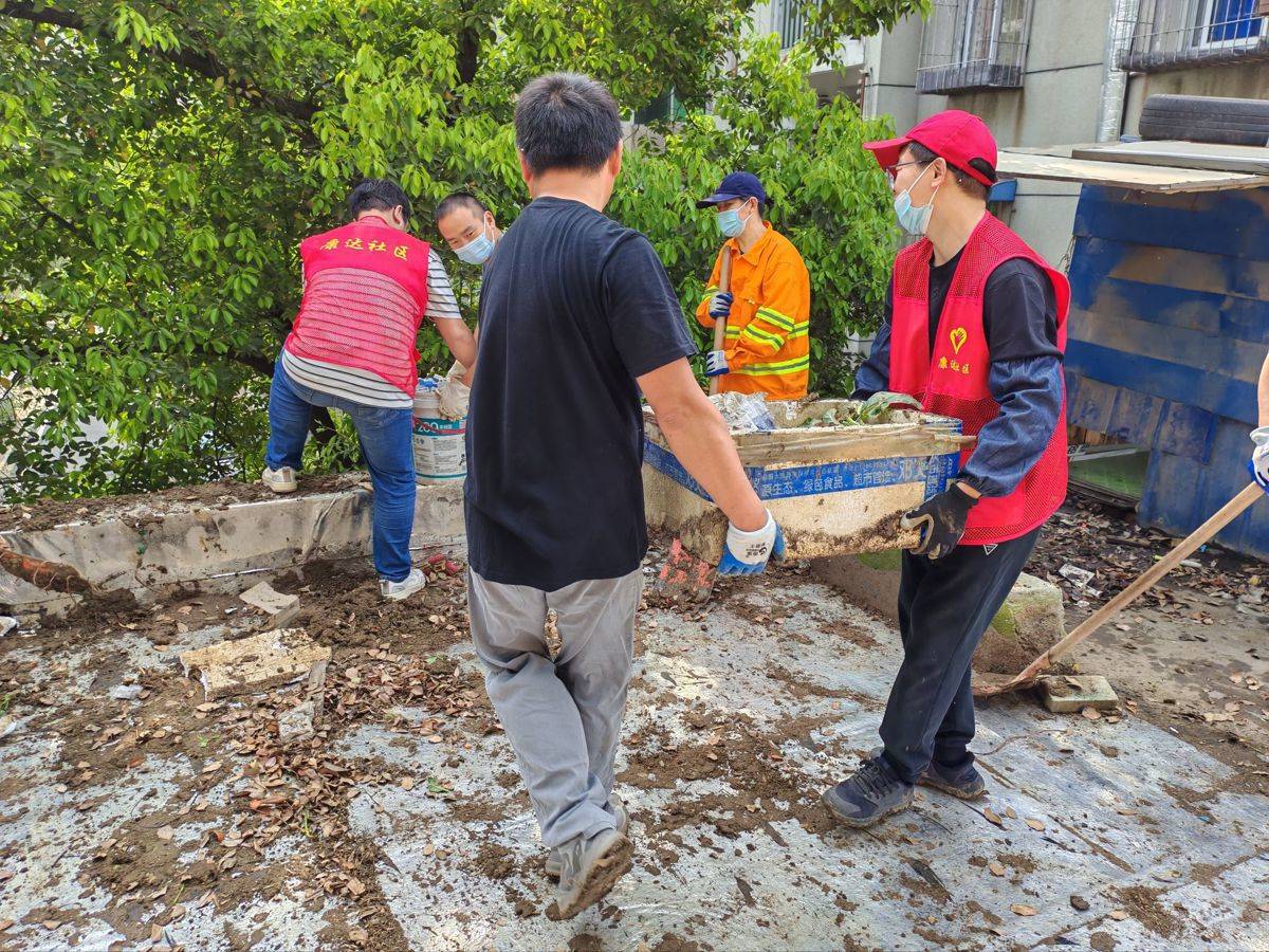 5噸雜物“搬家”，頭頂隱患清零，青山區白玉山街道煥新社羣“天際線”