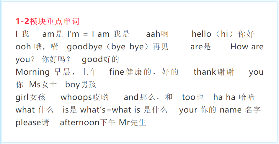 小學英語 | 期中備考知識大總結