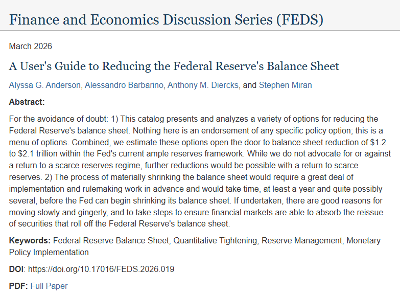 深度拆解美聯儲重磅“縮表”論文：縮多少，怎麼縮，影響幾何？